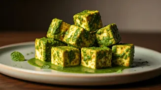 Upgrade Breakfast With Savory Green Mint Chutney Paneer Cubes