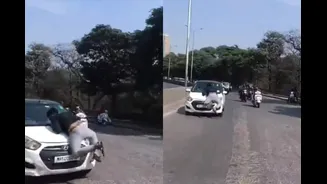 Pune Woman Drives Man For 2 Kms On Bonnet As He Tries To Stop Her After Minor Accident | Video