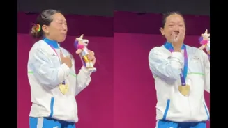 Mirabai Chanu Breaks Down As India's Anthem Echoes After Historic CWG Gold | WATCH