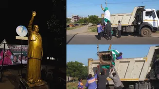 Siddaramaiah statue installed, removed before CM DK Shivakumar passes area