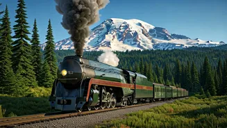 Step Back in Time: The Scenic Mt. Rainier Train Ride with Stunning Mountain Vistas
