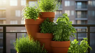 Vertical Terracotta Balcony Gardens Help Renters Grow Fresh Herbs