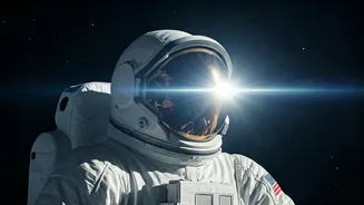 Cosmic Reminder: White Space Suits Reflect Harsh Unfiltered Sun Rays
