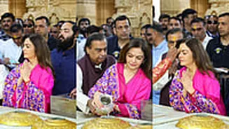 Nita Ambani Visits Somnath Temple In Gujarat With Mukesh & Anant, Ditches Saree For A Hot-Pink Patola Suit