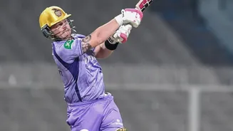 KKR flop hits Hat-Trick of Sixes, scores unbeaten fifty to seal Knockouts place for Manchester Originals - Watch