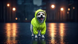 Indian Pet Parents Buy Neon Waterproof Raincoats For Rainy Outings