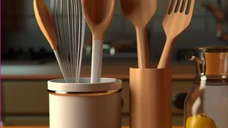 A Slotted Spoon Helps Press And Flip Pooris Safely