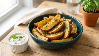 Make crispy potato wedges with basil and garlic
