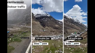 Tourists Stuck In 5-Km Jam In Himachal’s Koksar, Internet Says ‘Mountains Are Becoming Cities’