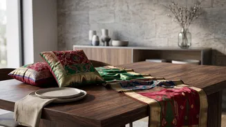 Transform Vintage Silk Fabrics Into Stylish Festive Cushion Covers And Table Runners Today