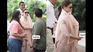 Alia Bhatt Aces Desi Summer Fashion In Rs 82,800 Anavila Peach Kurta Set