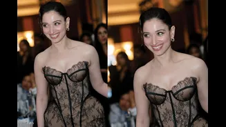 Tamannaah Bhatia Steps Out In A ₹4.65 Lakh Surya Sarkar Lace Couture Gown