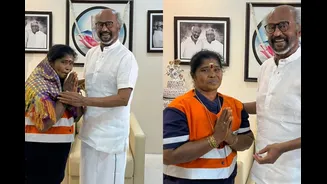 Rajinikanth Honours A Sanitation Worker With A Gold Chain, Photos From Superstar's House Go Viral