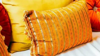 Upcycling Old Fabric Drapes And Sarees Into Beautiful Festive Cushion Covers For Homes