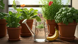Balcony Gardening Tips Use Diluted Banana Peel Water Potassium