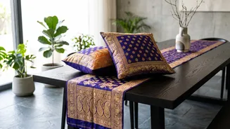 Craft Festive Cushion Covers And Table Runners Easily From Vintage Silk Sarees Today