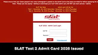 SLAT Test 2 Admit Card 2026 Issued; Here's How To Download