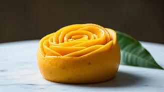 Turn Ripe Mangoes Into Beautiful Edible Rose Garnishes