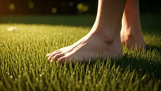Mindful Barefoot Grass Walks Take Over City Parks This Morning