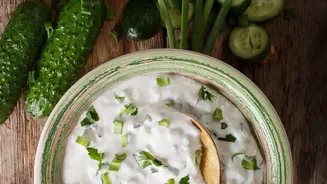 A Savoury Yoghurt Breakfast Can Include Cucumber, Herbs and Seeds