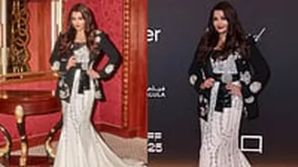 'Why The Blazer Ash?': Netizens Slam Aishwarya Rai's Stylist As She Poses In A Pearlescent Gown Paired With Designer Blazer At Red Sea Film Festiva...