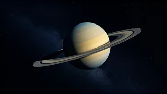 Spot Yellowish Saturn Glowing Softly In The Eastern Sky