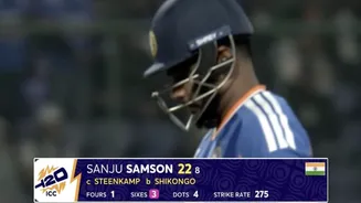 India vs Namibia: Sanju Samson departs for 22 runs; fans react