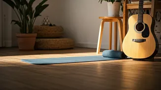 Combine Gentle Hatha Yoga Stretches With Calming Acoustic Sounds