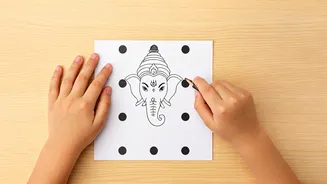 Mastering Ganesha Art: A 9-Dot Creative Drawing Guide for Kids & Parents