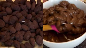 Drageados de chocolate e cacau