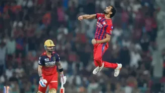 RCB vs LSG - Virat Kohli dismissed on a two-ball duck; bowled by Prince Yadav