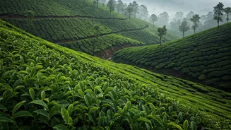 Rain Washed Emerald Green Tea Plantations Munnar Capture Internet Obsession