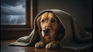 How to handle destructive pet behavior caused by severe monsoon noise anxiety