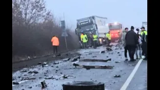 7 Dead As Minibus With Football Fans Breaks Apart In Head-On Romania Highway Collision | Video