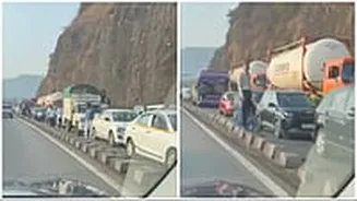 Mumbai-Bound Lane On Mumbai–Pune Expressway Sees Hours-Long Traffic Jam Near Lonavala | WATCH VIDEO