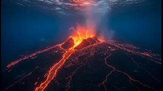 Indian Ocean Seafloor Spreading shows magma erupting while the ridge widened beneath the ocean