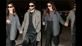 Ranveer Singh And Deepika Padukone Hold Hands, Twin In Grey As They Jet Out Of Town Amid Dhurandhar Success