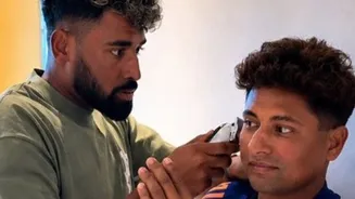 Mohammed Siraj Turns Hairdresser for Sarfaraz Khan; Gives him a Haircut Ahead of Sri Lanka Series