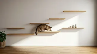 Aesthetic Feline Homes Feature Wall Mounted Floating Wood Bridges