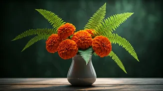 This Simple Marigold And Fern Arrangement Is Viral