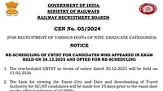 RRB NTPC Graduate Level Exam 2025: New Date Released For Rescheduled CBTST; Read Official Notice Here
