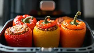 Busy Evenings Call For These Air Fryer Stuffed Peppers