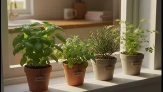 How to succeed with windowsill herb garden project using 4 indoor aromatic greens