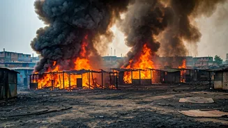 Lucknow Slum Inferno: Over Two Dozen Huts Devastated in Vikas Nagar Blaze