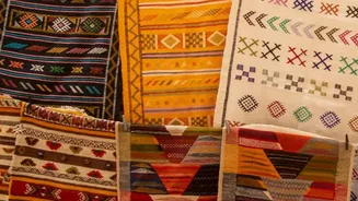 Upcycled scrap rugs add eco-charm