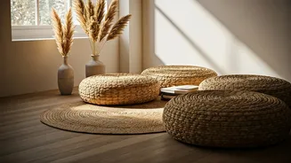 Interior Design Feeds Love Low Slung Jute Floor Seating Layouts