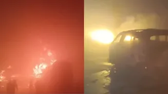 BREAKING: Multiple Buses Catch Fire on Delhi-Agra Expressway; Rescue Operations Underway, Casualties Feared