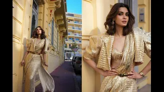 Diana Penty Brings Golden Glamour To Cannes In ₹1.95 Lakh Manish Malhotra Ensemble