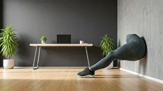 Tone Your Legs Effortlessly With Desk Break Wall Sits
