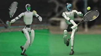 This AI robot has learned to play tennis